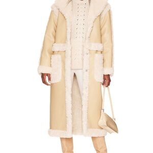 LPA Adriano Cream and White Sherpa Coat NWT